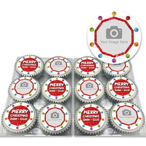 Christmas Baubles Photo Cupcakes 1