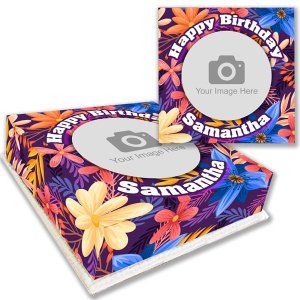 Colourful Floral Photo Cake