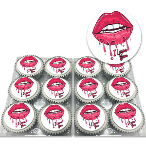 Lips Text Cupcakes Image
