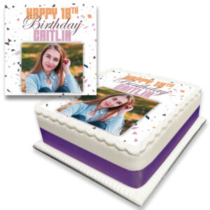 Terrazzo Birthday Photo Cake