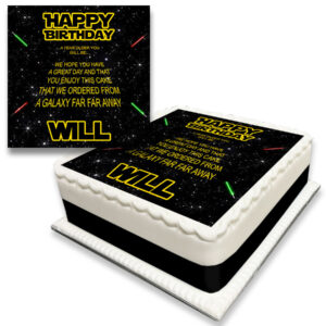 The Force Birthday Text Cake