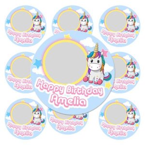 personalised unicorn cupcake toppers
